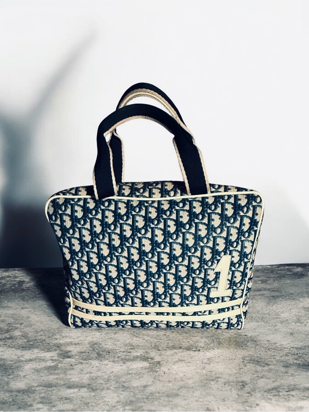 Vintage Christian DIOR Navy Monogram tote Bag